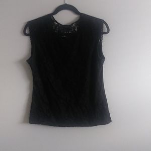 Black lacy floral top